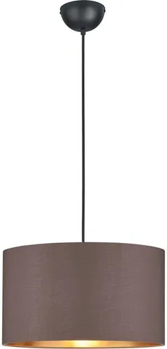 my home Pendelleuchte Josie - Elegante Hängeleuchte in Taupe mit goldfarbenem Innenfutter - Lampen, 1-flammige Pendelleuchte, höhenverstellbar, ideal für stimmungsvolle Beleuchtung im Wohnbereich.