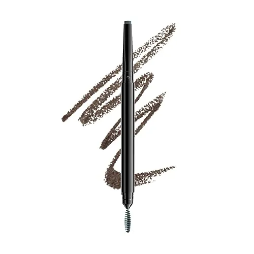 NYX Professional Makeup Augenbrauenstift, Precision Brow Pencil, Beidseitig mit flachem Augenbrauenstift und Bürstchen, Vegane Formel, Farbton: Charcoal