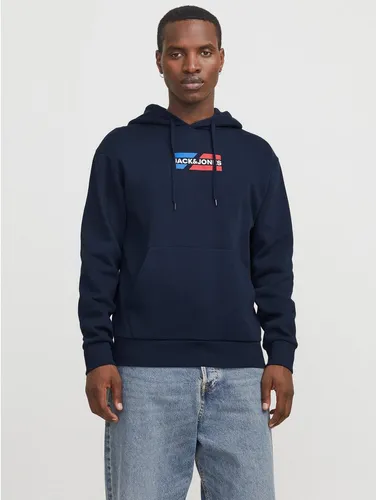 JACK & JONES Male Kapuzenpullover mit Logo - Kapuzenpullover für Herren im Relaxed Fit, aus 70% Baumwolle und 30% Polyester für hohen Tragekomfort und lässigen Style.