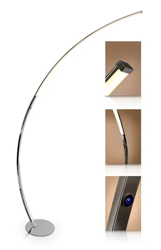 Dimmbare LED Stehleuchte Artemo Stand Lampe Licht chrom 3000K Touch Leselampe