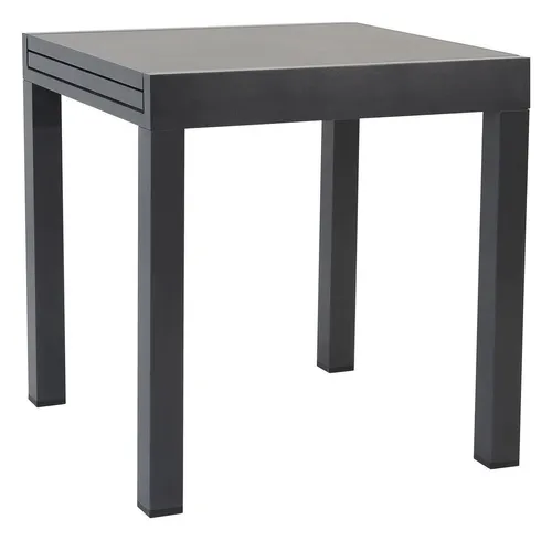 Gartentisch Ausziehtisch Anthrazit Aluminium 72/144 x 72 cm - Eleganter Esstisch aus robustem Aluminium, ideal für Garten und Terrasse. Ausziehbar von 72 cm auf 144 cm, bietet er Platz für gesellige Runden.