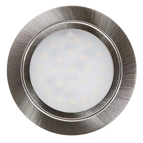 McShine | LED-Möbelleuchte LM-12 2,4W | 160lm | Ø65,5mm | 12V | warmweiß 3000K | Einbauleuchte für Möbel | flach | mit Anschlusskabel
