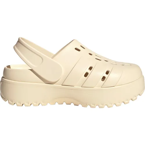 adidas Adilette Clog Platform Sandalen Damen - Plateau-Badesandalen mit vorgeformtem Fußbett für hohen Tragekomfort; ideal zum Schlüpfen mit flexiblem Fersenriemen, perfekt für den Sommer.