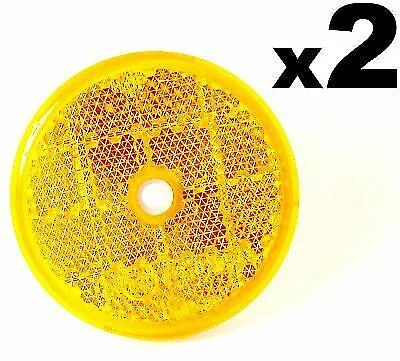 Runde Reflektoren - E-geprüft - für Anhänger & Pfosten - Orange - 50 mm - 2 Stck