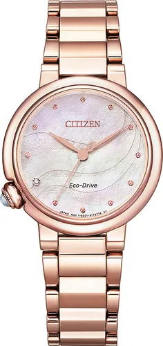 Citizen Damenuhr Elegant Eco-Drive EM0912-84Y - Armbanduhren für Damen, elegante roségoldene Edelstahl-Damenuhr mit umweltfreundlichem Eco-Drive-Antrieb für zeitlose Schönheit und Nachhaltigkeit.