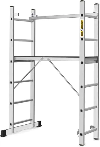 Aluminiumgerüst 3-in-1-Leiter, 2x6 Stufen von DRABEST HOME