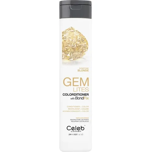 Celeb Gemlites Colorditioner Sunstone 244 ml - Haarpflege für Blond, Weiß und Silber, neutralisiert Gelbreflexe und bietet totale Kontrolle über Haarfarben mit innovativer Technologie. Salonexklusiv!