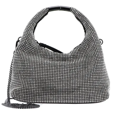 DKNY Women's Mel Top Zip Hobo Bag, Clear in silber von DKNY