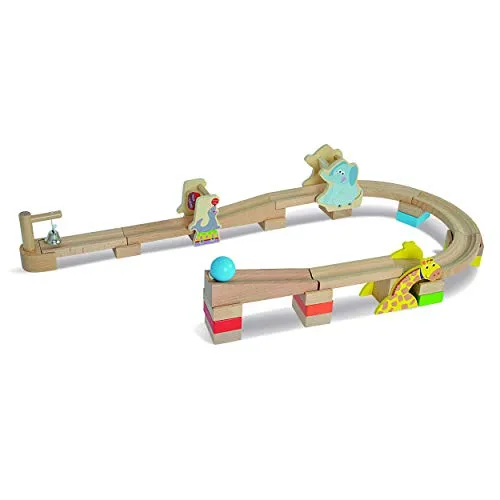 Eichhorn 100002026 Kugelbahn, mit Funktionsschienen, 30-TLG, Buchenholz