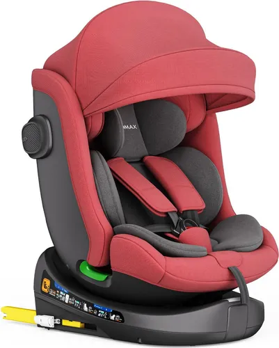 XOMAX C013 Kindersitz 360° drehbar mit Isofix - Kindersitz für 0-36 kg, 360° drehbar für einfache Nutzung, atmungsaktiver Bezug und verstellbare Kopfstütze für optimalen Komfort und Sicherheit.