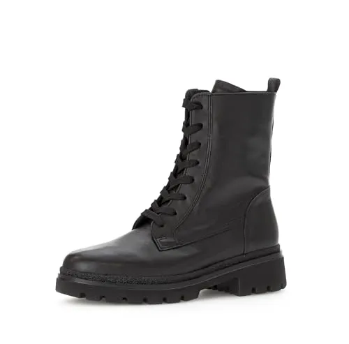 Gabor Damen Schnürstiefeletten, Frauen Stiefeletten,Lammfell,Booties,halbstiefel,Kurzstiefel,uebergangsschuhe,schwarz,40 EU / 6.5 UK
