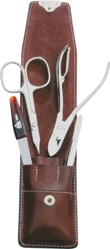 Erbe Collection Maniküre Pocket Druckknopf-Etui Glattleder Maniküre-Set 9641