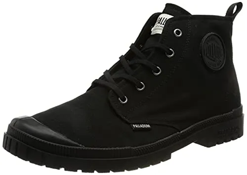 Palladium PAMPA SP20 HI CVS Unisex Sneaker Schwarz 44 EU - Herren-Sneaker aus strapazierfähigem 12 oz Baumwollleinen, ideal für einen lässigen Look und hohen Tragekomfort.