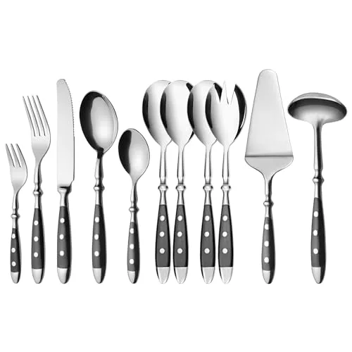 GRÄWE Besteck-Set 36-teilig NÜRNBERG - 36-teiliges Besteckset im Landhausstil für 6 Personen, mit hochwertigem Edelstahl 18/0 und dreifach vernieteten Griff-Schalen für perfekten Halt.