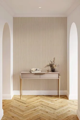 Marburg Selbstklebende Tapete Beige Holzoptik