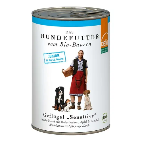 Hund Nassfutter - Junior Geflügel Sensitive 400g | DEFU DEMETER FELDERZ