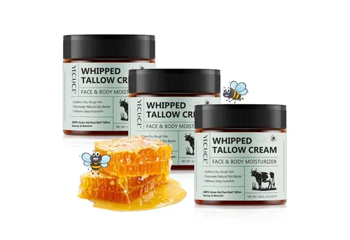 P-Beauty Cosmetic Accessories Whipped Tallow Cream - Anti-Aging-Creme mit 100% natürlichen Inhaltsstoffen, spendet tiefenwirksame Feuchtigkeit und regeneriert die Haut nachhaltig, ideal für trockene und empfindliche Haut.