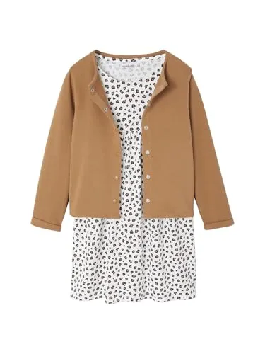 Vertbaudet Mädchen-Set: Sweatjacke & Blumenkleid Camel 158 - Wunderschönes Set mit Blumenkleid und passender Sweatjacke für stilvolle Outfits. Das Kleid bietet eine bequeme Passform und die Jacke sorgt für zusätzlichen Komfort.