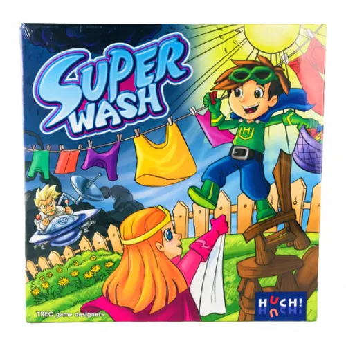 Super Wash Gesellschafts-, Familien-, Kinderspiel Huch!, 2-4 Spieler ab 6 Jahre