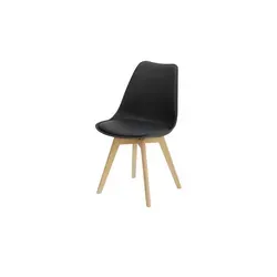 Schalenstuhl Charly in Schwarz – Hochwertiger Esszimmerstuhl - Der Schalenstuhl Charly vereint modernes Design mit Komfort. Mit gepolstertem Sitzkissen und stabilem Buchegestell ist er ideal für stilvolle Esszimmer. Maße: B: 49 cm, H: 84 cm, T: 51 cm.