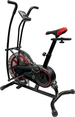 Ultrasport Air Bike Crosstrainer - Fitnessrad mit Dual-Driven-Antrieb - Fahrradergometer für effektives Cross-Fit-Training, ausgestattet mit Trainingscomputer und Luftwiderstand für intensives Workout. Ideal für Zuhause, bis 120 kg, verstellbarer Sattel.