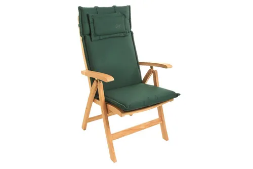 riess-ambiente Hochlehnerauflage ROG 46x119cm grün – Sitzkissen, Polster-Auflage, (Einzelartikel, 1 St), bequemes Outdoor-Auflagekissen – ideal für Gartenstühle mit Lehne