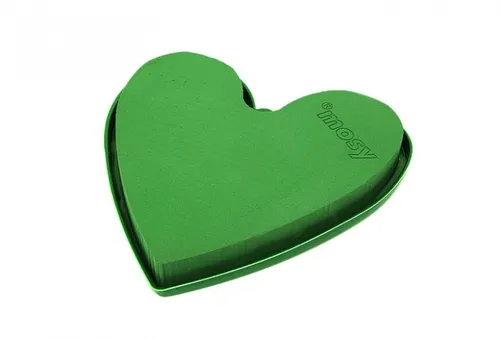 Steckschaum-Herz, Gießrand, Wassersp., 32 cm, Steckmoos-Herzen, Blumen-Gesteck