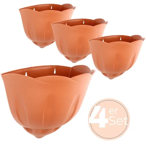 4er Set Terrakotta Wandblumentöpfe für Pflanzen von GarPet