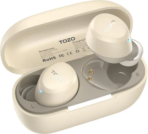 TOZO Ultraleichte Bluetooth Kopfhörer kabellos mit 32 Std. Akkulaufzeit In-Ear-Kopfhörer (TOZO A1 Kopfhörer ermöglichen stabile Bluetooth 5.3 Verbindung für unterbrechungsfreies Musik-Streaming und Telefonate bis 12 Metern., Stereo Sound Earbuds mit Touchsteuerung & IPX5 Wasserschutz)