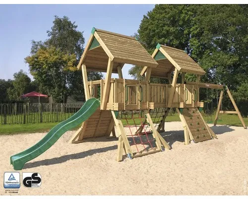 Produktbild Spielhaus mit Stelzen Q4S Douglasie HY-Land 1200 x 310 cm Holz Grundturm, Rutsch