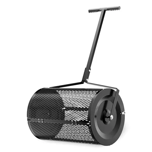 Wiltec Kompoststreuer 75 l mit 60 cm Arbeitsbreite - Streumaschinen für die gleichmäßige Verteilung von Kompost, Mist und Kalk, ideal für Rasenpflege und Gartenarbeiten mit ergonomischem Griff für einfaches Handling.