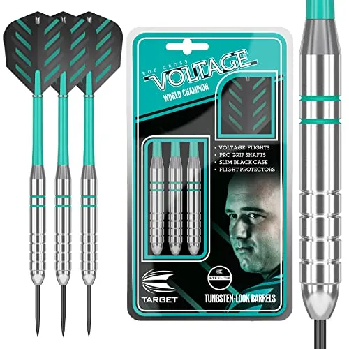 Target Dartpfeile Rob Cross Silber Spannung 24 G Messing Stahlspitze Dart-Set