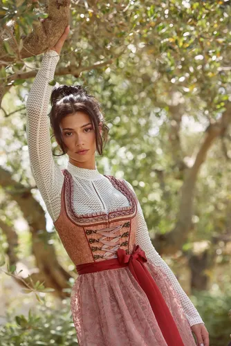 Krüger Damen Dirndl 610468-050 in rot (Größe: 38)