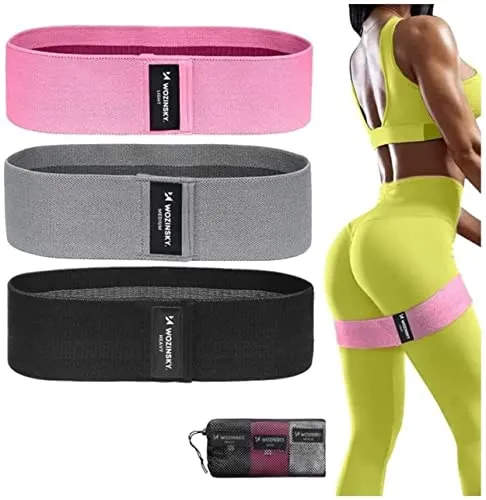 WOZINSKY 3 x Fitnessbänder, Gymnastikbänder, Trainingsbänder, Ganzkörpertraining, Yoga, Fitness, Pilates, Fitnessbänder in 3 verschiedenen Stärken