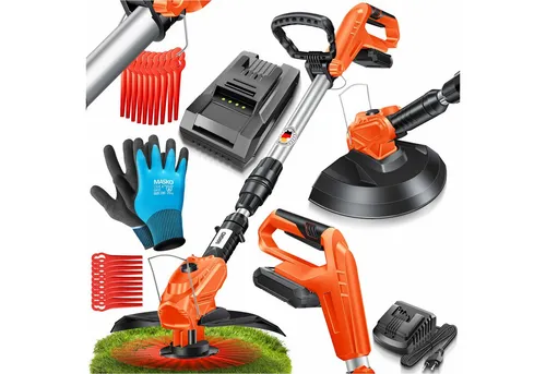 MASKO Akku-Rasentrimmer mit 20 Li-Akku - Rasentrimmer & Motorsensen, leistungsstark mit 2,0 Ah Akku und Ladegerät, ideal für müheloses Trimmen und Pflege Ihres Gartens.