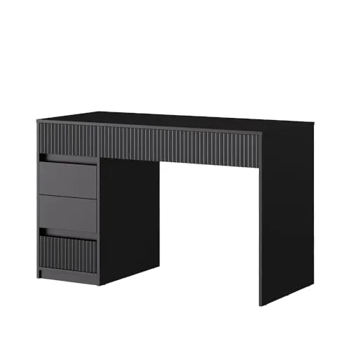 Vicco Schreibtisch Omira, Schwarz, 120 x 55 cm - Kinderschreibtische mit 5 Schubladen - der ideale Computertisch für das Kinderzimmer! Robuster Aufbau und viel Stauraum für eine ordentliche Arbeitsumgebung.