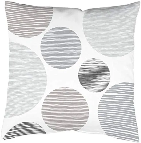 HOME WOHNIDEEN Kissenhülle Digitaldruck Borden 066502-0301 H x B 50 x 50 cm Grau