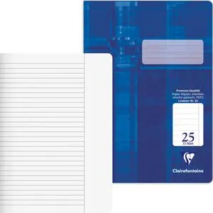 Clairefontaine Schulheft 331625C, Premium, A4, liniert mit Rand, 32 Blatt, Lineatur 25
