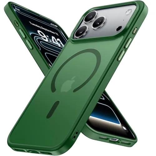 Miracase für iPhone 17 Pro Max Hülle mit Magsafe TOP MIL, Grün | [TOP Militärschutz & Magnetkraft] Stoßfest Kratzfest mit Samtiger Haptik Langlebig Handyhülle für iPhone 17 Pro Max 6,9