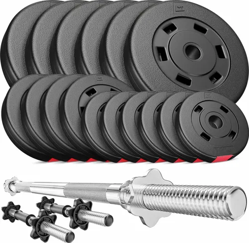 Hop-Sport Hantelset 56 kg - Komplettes Krafttraining für Zuhause - Hantelset 56 kg inkl. SZ Stange und Kurzhanteln, ideal für ein effektives Workout. Robuste Hantelscheiben mit bodenschonender Ummantelung und rutschfeste Griffflächen für maximalen Trainingskomfort.