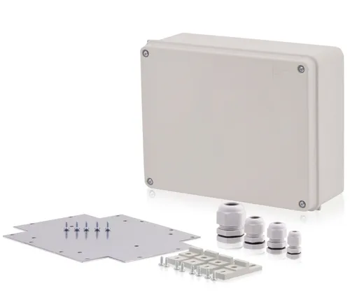 Industriegehäuse Set Ip65 Inkl Kabelverschraubungen Montageplatte Schaltschrank