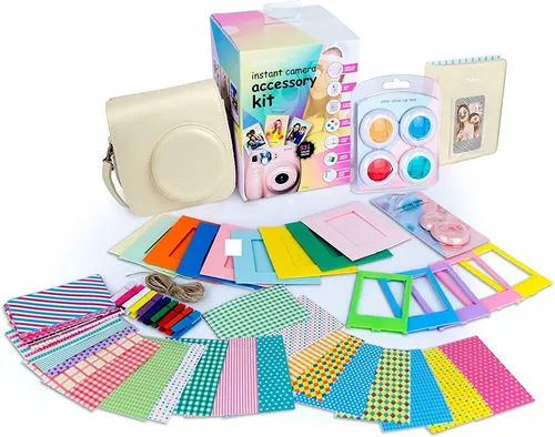 Digipower Kameratasche + Accessory Kit 53-tlg für Instax mini 11/9/8/8+/7s weiss