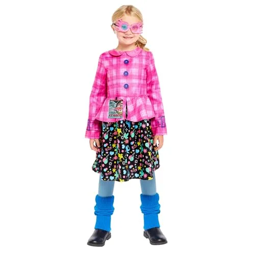 Amscan 9918536 - Harry Potter Luna Lovegood Kinderkostüm - Offizielles Harry Potter Kostüm für Kinder (6-8 Jahre), perfekt für Weltbuchtag und Partys. Inkl. Kleid mit Jacke, Buchdetail-Abzeichen und Brille.