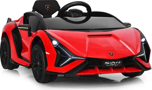 GOPLUS Kinder Elektroauto Lamborghini mit Fernbedienung – Rot - Erlebe Fahrspaß pur mit dem GOPLUS Elektroauto! Mit bis zu 5 km/h, Bluetooth-Funktion und sicherem 3-Punkt-Sicherheitsgurt ist es das perfekte Geschenk für kleine Abenteurer von 3-8 Jahren.