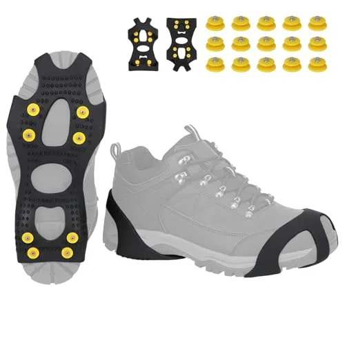 ALPIDEX Anti Rutsch Schuhspikes Größe 35-47 Ersatzspikes Ice Grips Schuhkrallen Schnee EIS Spikes Sohle Wandern Spazieren Hiking Walking Winter, Größe:XL