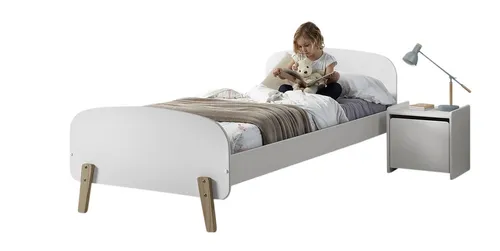Set Kinderbett mit Lattenrost und Nachtkonsole 90x200 - Schlafzimmer-Sets für Kinder, inklusive Bett und praktischer Nachtkonsole für mehr Stauraum.