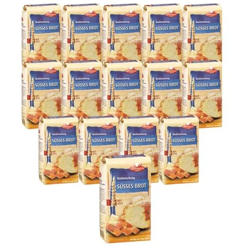 BIELMEIER KÜCHENMEISTER Brotbackmischung Süßes Brot 15 Stück á 500 g - Genießen Sie täglich frisches, süßes Brot mit dieser praktischen Mischung für Brotbackautomaten und Backöfen. Ideal für Backliebhaber! Made in Baden-Württemberg.