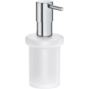 GROHE Seifenspender Essentials 40394001 - Eleganter Seifenspender zur Wandmontage aus satiniertem Glas, ideal für Bad und Küche. Mit 160 ml Füllmenge und einfachem Pumpmechanismus für präzise Dosierung.