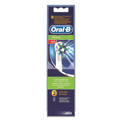 Oral-B CrossAction Aufsteckbürstenköpfe - 4 Stück (2x2er Pack) - Ersatzbürsten für eine gründliche Zahnreinigung, mit innovativer CrossAction-Technologie für effektive Plaque-Entfernung.