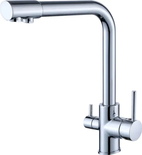 BieTal® BT-301 3-Wege Wasserhahn für die Küche - Küchenarmaturen mit 3-Wege-Funktion: Kalt-, Warm- und gefiltertes Wasser. Hochwertiger Chrom-Finish und inklusive aller notwendigen Anschlüsse für einfache Installation.